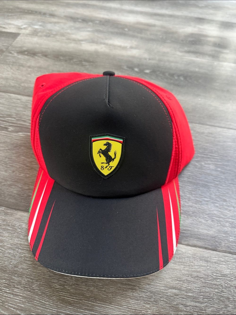 Ferrari Black and Red Shield Logo Cap